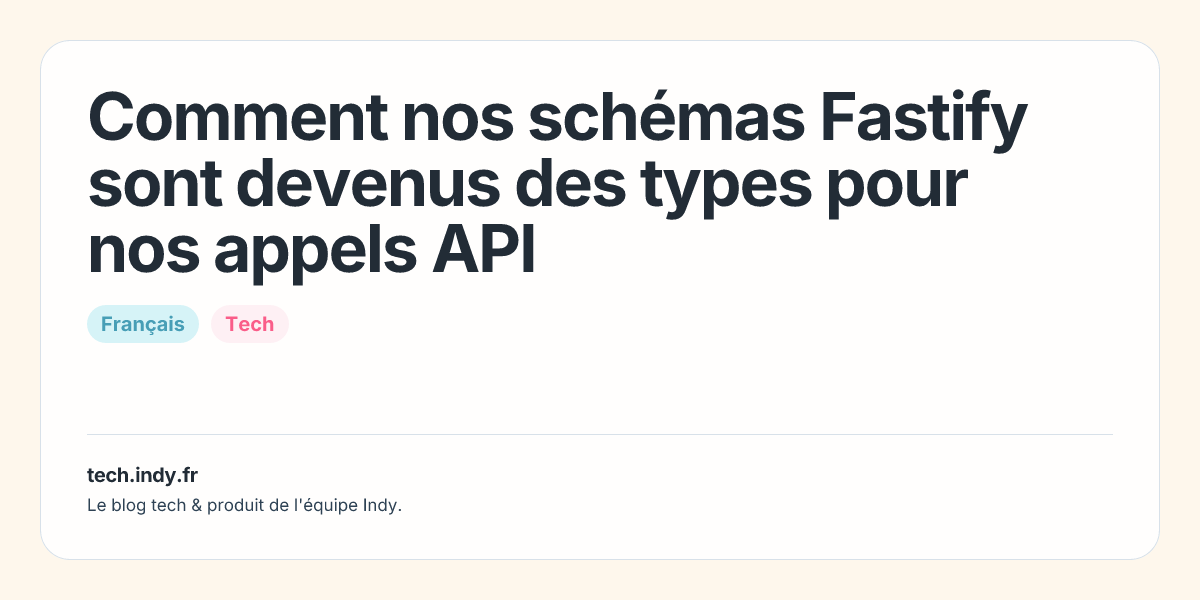 Fastify And Open Api Comment nos schémas Fastify sont devenus des types pour nos appels API